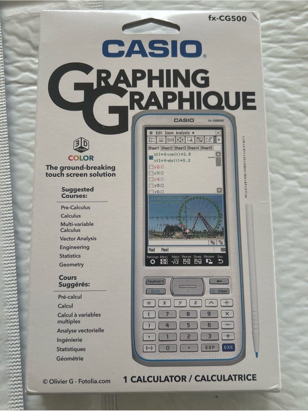 Casio fx-CG500 Graphing Calculator
Touchscreen with Stylus CAs new Calculus